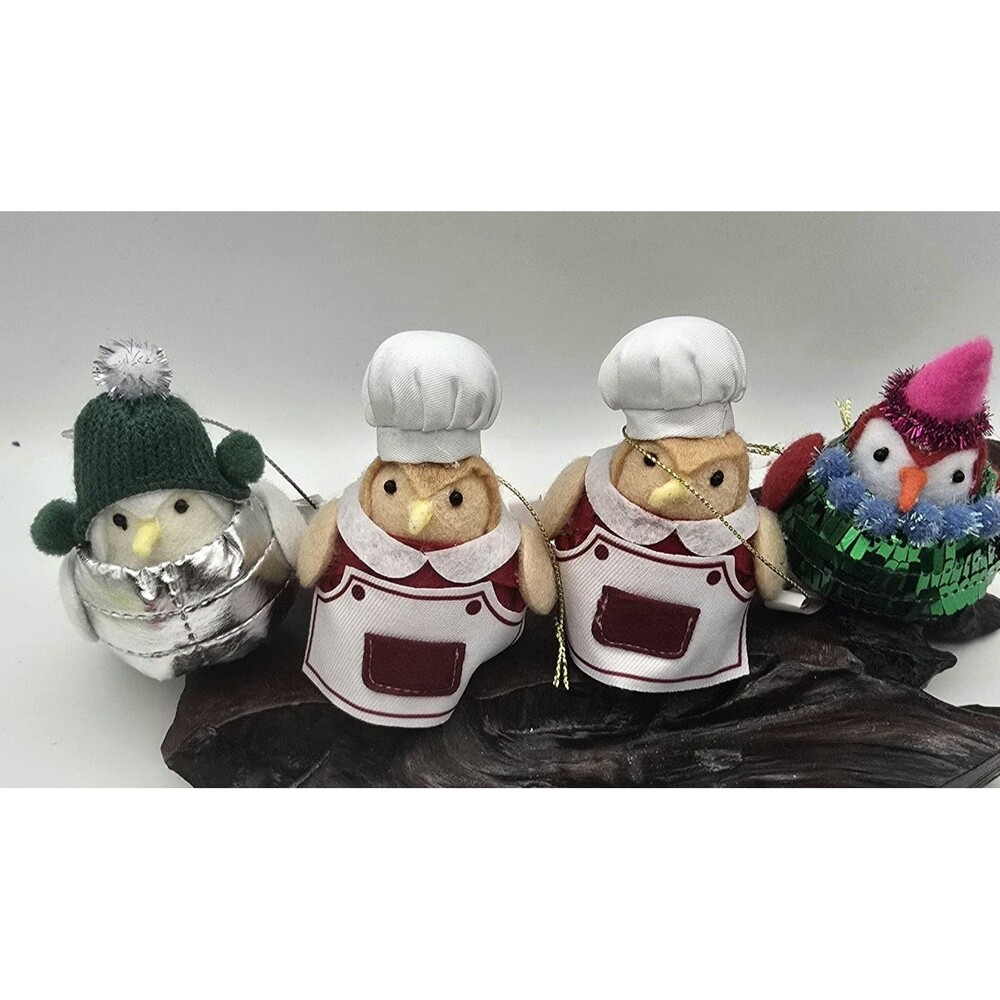 Wondershop 2025 Target Fabric Bird Ornament lot of 4 Holiday Christmas NWT